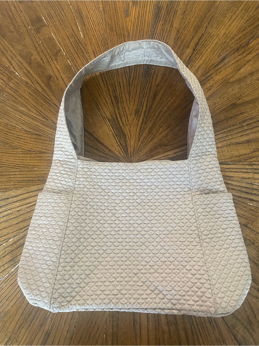 Jim Thompson Quilted Silk Cream Shoulder Bag with Wide Strap